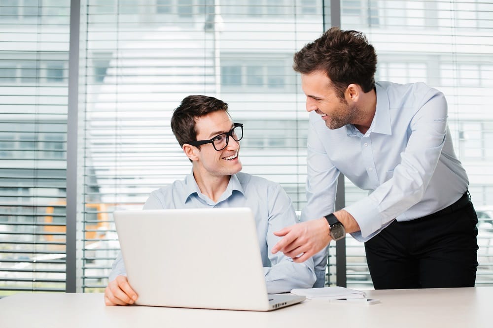 Colleagues chatting